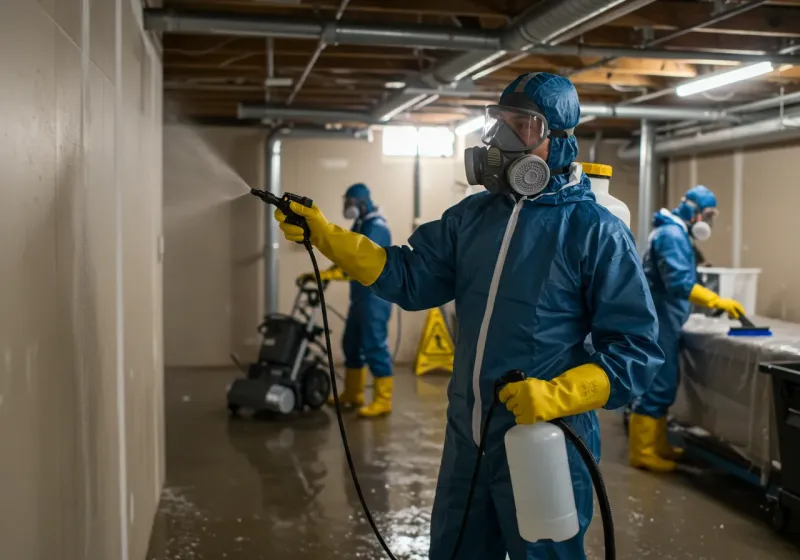 Basement Sanitization and Antimicrobial Treatment process in Olga, FL