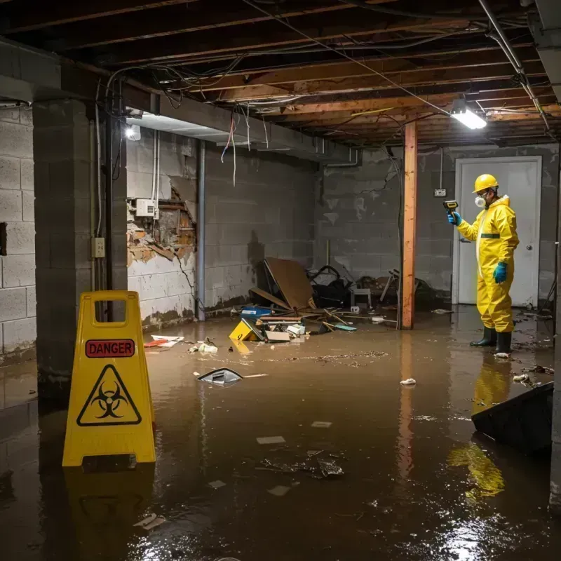 Flooded Basement Electrical Hazard in Olga, FL Property