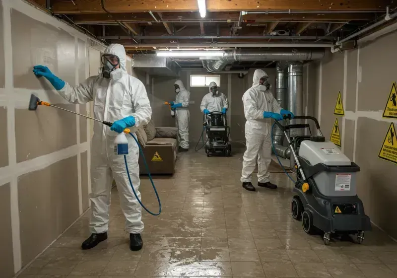 Basement Moisture Removal and Structural Drying process in Olga, FL